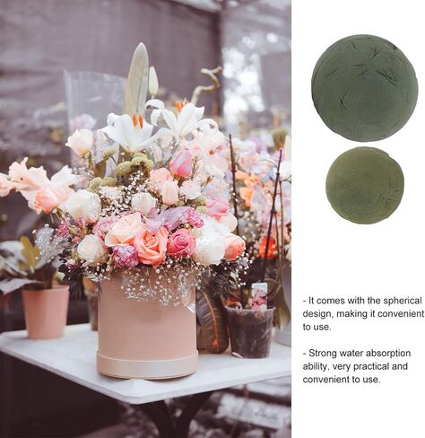 Yardwe 2pcs Floral Foam Ball Green Flower Foam Sphere Flower Mud Foam Florist Sponge Floral Arranging Supplies in Kuwait