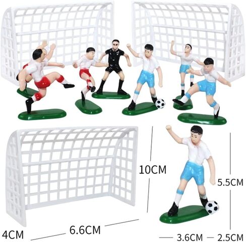 9 قطع من أغطية كعكة كرة القدم البلاستيكية للاعبي كرة القدم لعبة كرة القدم وكأس العالم لتزيين الكيك، باللون الأبيض in Saudi Arabia