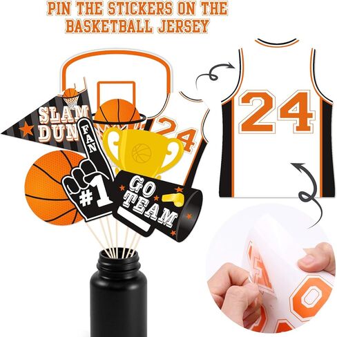 Levfla كرة السلة حفلة عيد ميلاد الديكور Slam Dunk للأطفال المراهقين الكبار B-Day راية كعكة كب كيك توبر صور الدعائم مارس الجنون الرياضة ديكور الحفلات لصالح اللوازم in Kuwait