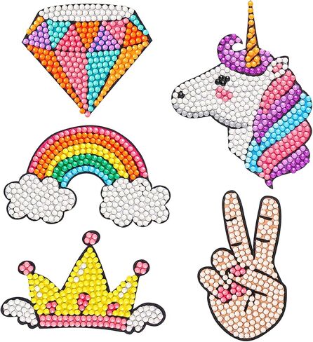 Yowamho Diamond Painting Kits for Kids - 5PCS Unicorn Series 5D Diamond Painting Stickers, Gem Painted by Numbers for Children and Adult Beginners, Best Gift Ideas. in Kuwait