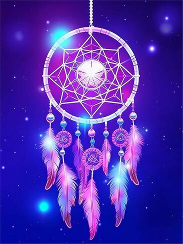 Rovepic 5D Diamond Painting Kits Dreamcatcher Starry Sky Round Full Drill, DIY Paint with Diamonds Art Colorful Crystal Rhinestone Cross Stitch for Home Office Wall Crafts Decorations 12×16 Inch in Kuwait