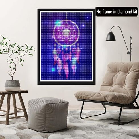 Rovepic 5D Diamond Painting Kits Dreamcatcher Starry Sky Round Full Drill, DIY Paint with Diamonds Art Colorful Crystal Rhinestone Cross Stitch for Home Office Wall Crafts Decorations 12×16 Inch in Kuwait