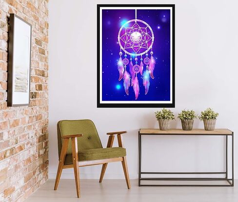 Rovepic 5D Diamond Painting Kits Dreamcatcher Starry Sky Round Full Drill, DIY Paint with Diamonds Art Colorful Crystal Rhinestone Cross Stitch for Home Office Wall Crafts Decorations 12×16 Inch in Kuwait