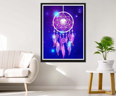 Rovepic 5D Diamond Painting Kits Dreamcatcher Starry Sky Round Full Drill, DIY Paint with Diamonds Art Colorful Crystal Rhinestone Cross Stitch for Home Office Wall Crafts Decorations 12×16 Inch in Kuwait