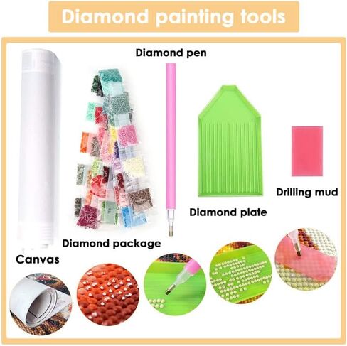 Rovepic 5D Diamond Painting Kits Dreamcatcher Starry Sky Round Full Drill, DIY Paint with Diamonds Art Colorful Crystal Rhinestone Cross Stitch for Home Office Wall Crafts Decorations 12×16 Inch in Kuwait