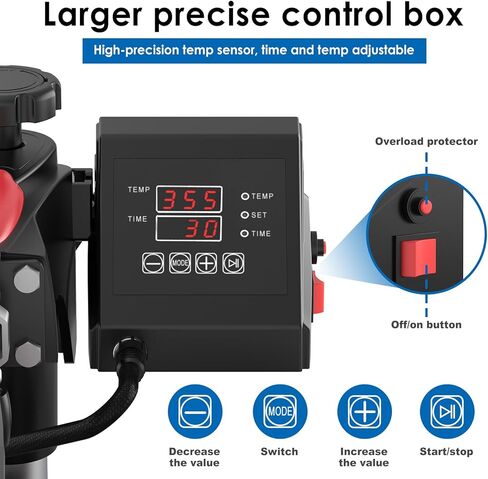 Seeutek Heat Press 5 in 1,12x15 بوصة آلة الضغط الحراري 360 درجة سوينغ بعيدا الرقمية تي شيرت آلة الضغط متعددة الوظائف نقل الحرارة التسامي التحرير والسرد للقمصان الأكواب قبعة لوحة غطاء in Kuwait