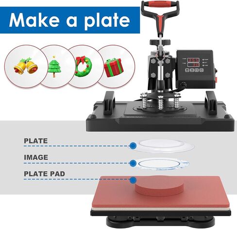 Seeutek Heat Press 5 in 1,12x15 بوصة آلة الضغط الحراري 360 درجة سوينغ بعيدا الرقمية تي شيرت آلة الضغط متعددة الوظائف نقل الحرارة التسامي التحرير والسرد للقمصان الأكواب قبعة لوحة غطاء in Kuwait