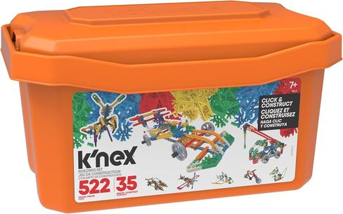 تخيل K'NEX: مجموعة Click & Construct القيمة - 522 قطعة، 35 نموذجًا، نموذج البناء الإبداعي لتعلم العلوم والتكنولوجيا والهندسة والرياضيات للأعمار من 7 سنوات فما فوق، لعبة بناء متشابكة للأولاد والبنات والبالغين in Kuwait