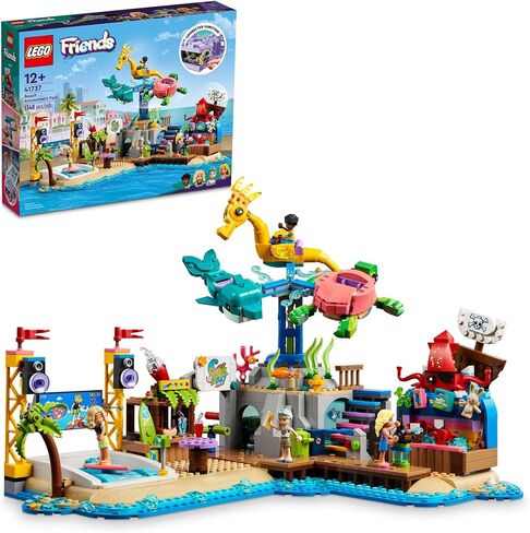 LEGO Friends Beach Amusement Park 41737 Building Toy Set, A Technical Project for Older Kids Ages 12+, with Spinning Carousel, Wave Machine and Shooting Gallery Game in Saudi Arabia