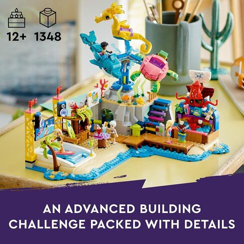 LEGO Friends Beach Amusement Park 41737 Building Toy Set, A Technical Project for Older Kids Ages 12+, with Spinning Carousel, Wave Machine and Shooting Gallery Game in Saudi Arabia