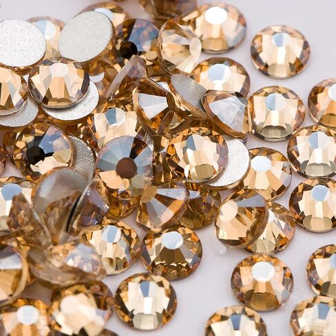 Towenm 3000 Pieces Flatback Rhinestones for Nails, 2mm Glue Fix Glass Flat Back Crystals, for Nail Art Face Craft, Non Hotfix Flatback Crystal Loose Gemstones (Amber, 2mm / SS6) in Kuwait