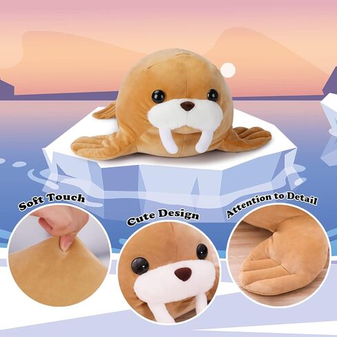 دمية محشوة صغيرة من القطيفة مقاس 20 انش، لعبة عناق فيل البحر القطبي المنفوش الناعم - هدية لكل الاعمار والمناسبات in Kuwait