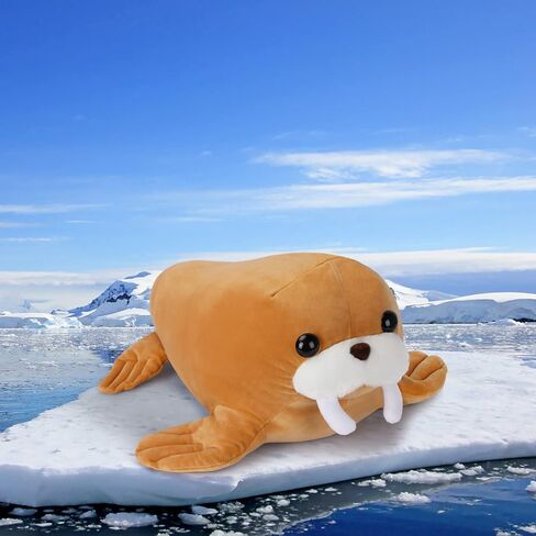 دمية محشوة صغيرة من القطيفة مقاس 20 انش، لعبة عناق فيل البحر القطبي المنفوش الناعم - هدية لكل الاعمار والمناسبات in Kuwait