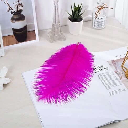 10pcs Large Black Ostrich Feathers 16-18 inch Fluffy Feather for Crafts Home Party Decoration Wedding Centerpieces Clothes Vase Decor in Kuwait