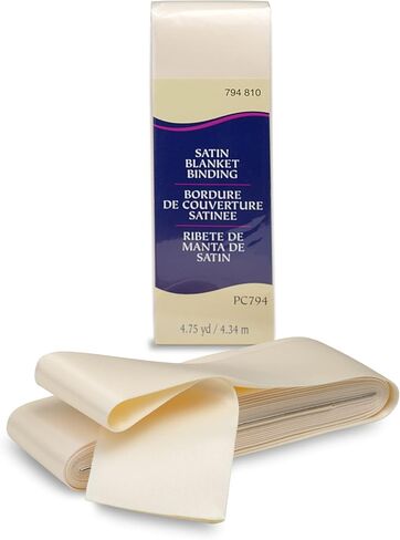 White Satin Blanket Binding Tape 2" x 4 3/4 Yards – Single Fold Satin Quilt Binding for Blanket Edges, Glossy Polyester Trim for Sewing, Quilting, Baby Blankets, Crafts, and Fabric Projects in Kuwait