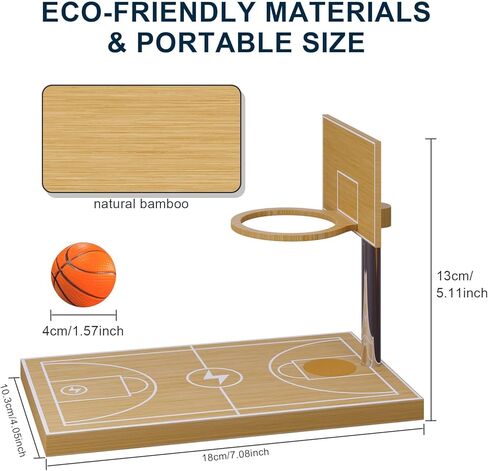 كرة ضغط صغيرة لكرة السلة مع شاحن لاسلكي من الخيزران، محطة شحن خشبية صغيرة للعبة مع لوح خشبي على سطح الطاولة، ممر صغير لسطح المكتب، ممر صغير لرمي كرة السلة لمكتب المكتب in Kuwait