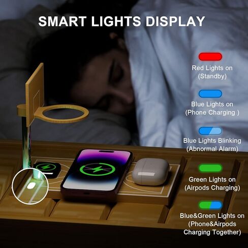 كرة ضغط صغيرة لكرة السلة مع شاحن لاسلكي من الخيزران، محطة شحن خشبية صغيرة للعبة مع لوح خشبي على سطح الطاولة، ممر صغير لسطح المكتب، ممر صغير لرمي كرة السلة لمكتب المكتب in Kuwait