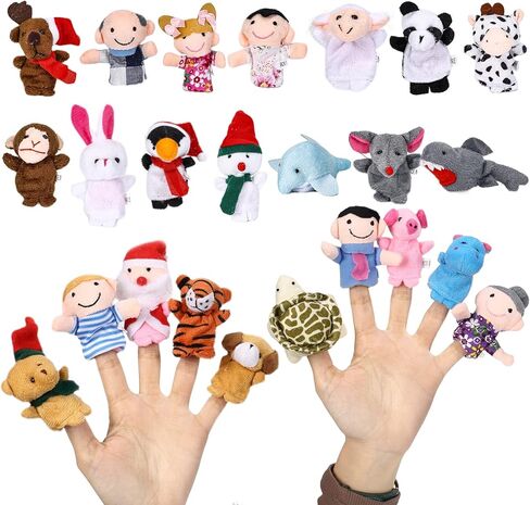 Christmas Advent Calendar 2022 with Finger Puppets Toys, 24 Days Countdown Calendar with Animals Puppets Family Members Plush Toys, Xmas Party Favors Gifts for Toddler Kids Girls Boys in Kuwait