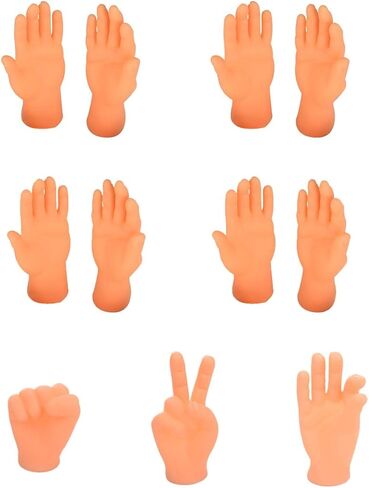 12 قطعة من الأيدي الصغيرة المحمولة للأصابع المصغرة من دونج هوانج، دمية إصبع صغيرة على شكل يد مسطحة، أيدي أصابع صغيرة مضحكة (صخرة، ورق، مقص) in Kuwait