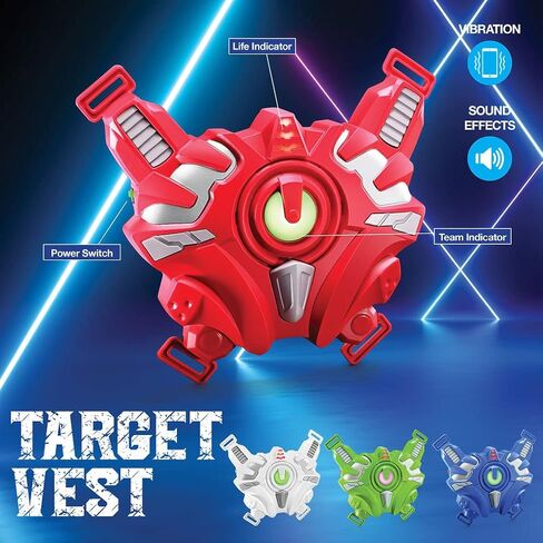 مجموعة بطاقات الليزر Play22 - مجموعة الملصقات بالليزر - مجموعة من 4 مسدسات بالأشعة تحت الحمراء بالليزر - ألعاب مسدس بطاقة الليزر للاستخدام الداخلي والخارجي - مجموعة ألعاب الليزر للهدايا للأولاد والبنات - أصلية in Kuwait