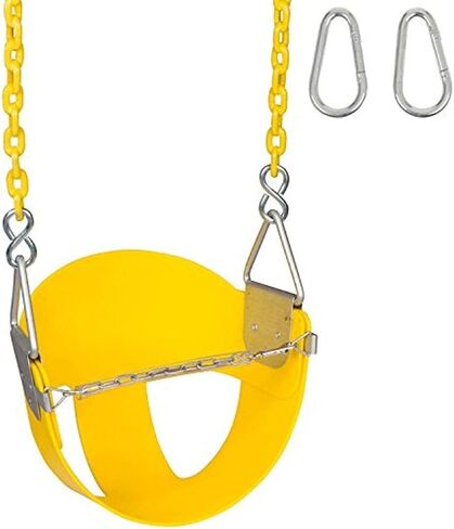 Swing Set Stuff Highback Half Bucket (Yellow) with 5.5 Ft. of Coated Chain and SSS Logo Sticker in Saudi Arabia