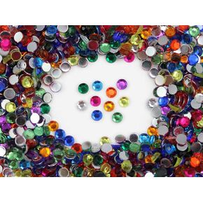 Allstarco 400PCS SS40 8mm Assorted Flat Back Acrylic Rhinestones Plastic Gems for Jewelry Making, Face Painting Cosplay Costume Embelishments