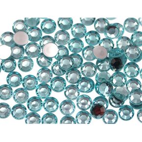 Allstarco 500PCS 9mm SS42 Blue Aqua Lite .QR120 Acrylic Flat Back Rhinestones for Jewelry Making and Face Painting Card Making Embelishments Plastic Gems
