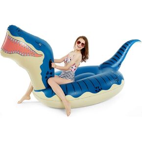 Jasonwell Inflatable Dinosaur Pool Float for Boys Girls Adults 124'' Giant T-Rex Floatie Summer Beach Swimming Pool Inflatables Ride on Party Pool Toys Raft Lounge Kids Tyrannosaurus Rex Toys