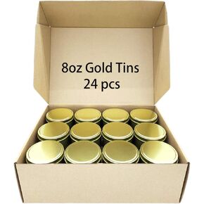 PMCDS2G Candle Tins 24 Pieces, 8oz for Candle Making - Black, Candle Making Supplies in Kuwait