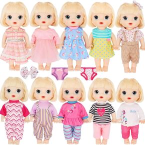 Alive Cute Baby Doll Clothes and Accessories, 10 Set Baby Dolls Alive Clothes Dress Pajamas for 12 13 14 inch Dolls Kids Gifts in Kuwait