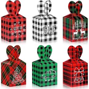24 حزمة من صناديق هدايا عيد الميلاد ثلاثية الأبعاد لعيد الميلاد، صناديق هدايا عيد الميلاد، صناديق كوكي من الورق المقوى لعيد الميلاد، صناديق تغليف عشية عيد الميلاد، صناديق شبكية لهدايا حفلات عيد الميلاد وتغليف الهدايا (منقوشة متعددة الألوان) in Kuwait