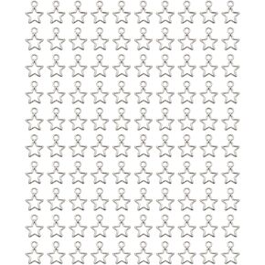 Shapenty Mini Metal Hollow Star Pendant Charms Beads Bulk Pentagram Charms for Necklace Earring Bracelet Keychain Jewelry Making Craft Project Christmas Decoration, 100PCS in Kuwait