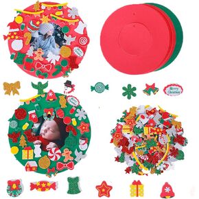 TINYFUTURE 16 Set Christmas Picture Frame Craft kit with 500 Piece Sticker and Self Adhesive Magnet Art Day Christmas Ornament for Kids Girls Boys Xmas Party Favor Home Decor in Kuwait