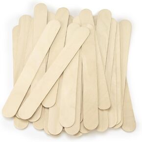 WISYOK 8'' Jumbo Craft Sticks - 42pcs Extra Large Natural Premium Wood, Ice Cream Sticks, Wooden Jumbo Sticks, Large Tongue Depressors, Plant Labels, Hair Removal and Waxing Supplies, Crafting in Kuwait