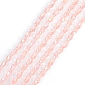 330 Pcs Teardrop Glass Crystal Beads for Jewelry Making,AB Colour Faceted Vertical Hole Shape Loose Spacer Beads Assortment for DIY Bracelet Necklace (AB, 5x7mm),Majestic Blue