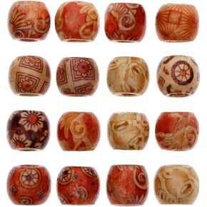 Keyzone Wholesale 100pcs 17mm Mixed Painted Drum Wood Spacer Beads Wooden Beads for DIY Jewelry Making Hair Accessories in Saudi Arabia