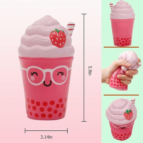Anboor Squishys Food Toy,5.3" Soft Squishies Cat Coffee Cup,Kawaii Toy for Kid Adults Collection Stress Relief Kid's Toys in Saudi Arabia