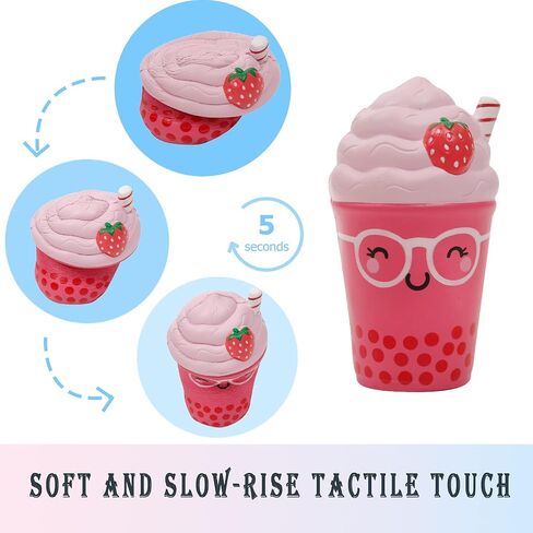 Anboor Squishys Food Toy,5.3" Soft Squishies Cat Coffee Cup,Kawaii Toy for Kid Adults Collection Stress Relief Kid's Toys in Saudi Arabia