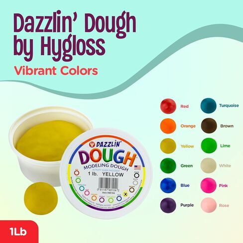 منتجات Hygloss عجينة اللعب، عجينة تشكيل آمنة وغير سامة للفنون والحرف اليدوية، التعلم واللعب، غير معطرة، 1 رطل. أبيض in Saudi Arabia