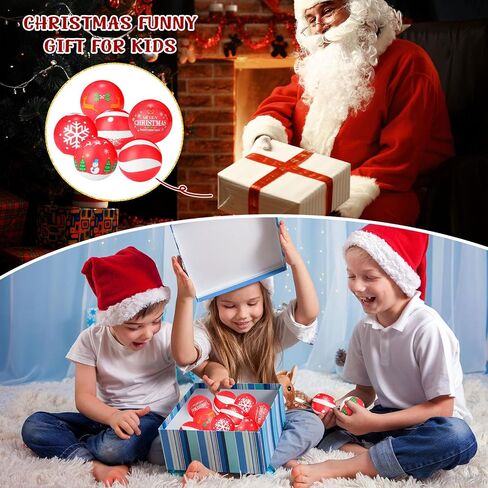 Liliful 60 Pcs Christmas Stress Balls 2.5'' Santa Snowman Snowflake Foam Pu Stress Balls Christmas Squishy Balls Relief Toys Xmas Party Favors Stocking Stuffer Filler Gifts for Girls Boys, 6 Styles in Saudi Arabia