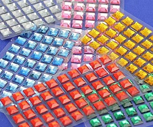 Butterfly Self Adhesive Acrylic Rhinestones Plastic Face Gems Stick On Body Jewels for DIY Cards and Invitations Crafts Bling Sticker - 5 Sheets - 250PCS (10mm Green Emerald) in Kuwait