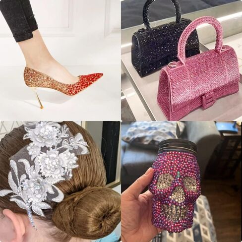 أحجار الراين الإصلاحية، 17500 قطعة SS10 2.8 مم أحجار الراين الإصلاحية المسطحة أحجار الراين الزجاجية الكريستالية المستديرة للحرف اليدوية والملابس والأحذية والقمصان والأكواب الديكور (كريستال AB) in Kuwait