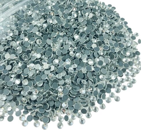 أحجار الراين الإصلاحية، 17500 قطعة SS10 2.8 مم أحجار الراين الإصلاحية المسطحة أحجار الراين الزجاجية الكريستالية المستديرة للحرف اليدوية والملابس والأحذية والقمصان والأكواب الديكور (كريستال AB) in Kuwait
