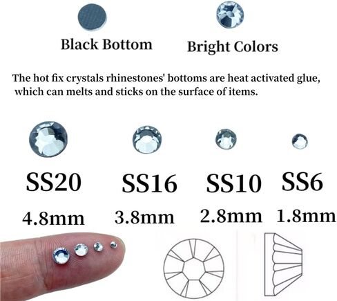 أحجار الراين الإصلاحية، 17500 قطعة SS10 2.8 مم أحجار الراين الإصلاحية المسطحة أحجار الراين الزجاجية الكريستالية المستديرة للحرف اليدوية والملابس والأحذية والقمصان والأكواب الديكور (كريستال AB) in Kuwait