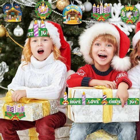 outus 36 مجموعات عيد الميلاد مجيء إكليل الحرفية الدينية المهد الحرفية مجيء مجموعات الحرفية للأطفال شجرة عيد الميلاد زينة الفرح شمعة ملصقات عيد الميلاد زخرفة لليلة المقدسة الطرف الديني in Saudi Arabia