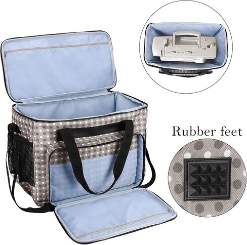 Teamoy Sewing Machine Case, Carrying Tote Bag Storage Organizer Compatible with Brother, Singer Sewing Machines and Accessories, Gray in Saudi Arabia
