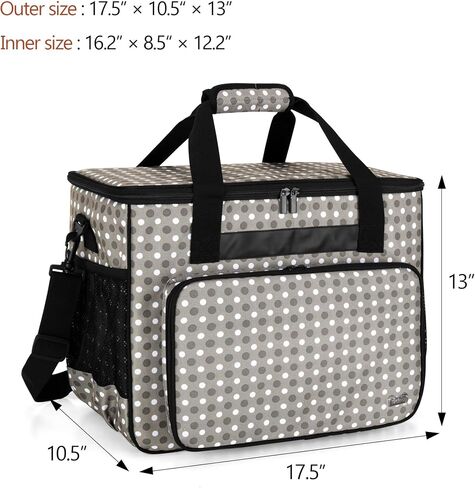 Teamoy Sewing Machine Case, Carrying Tote Bag Storage Organizer Compatible with Brother, Singer Sewing Machines and Accessories, Gray in Saudi Arabia