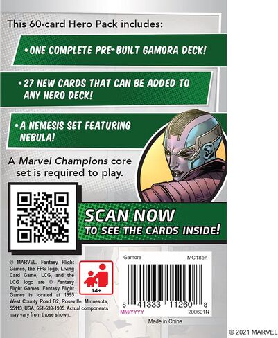 Marvel Champions The Card Game Gamora HERO PACK - Superhero Strategy Game, Cooperative Game for Kids and Adults, Ages 14+, 1-4 Players, 45-90 Minute Playtime, Made by Fantasy Flight Games in Saudi Arabia