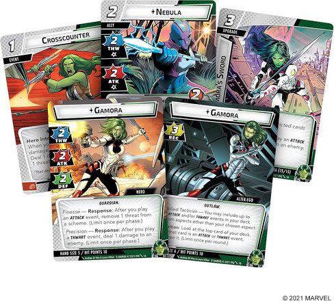 Marvel Champions The Card Game Gamora HERO PACK - Superhero Strategy Game, Cooperative Game for Kids and Adults, Ages 14+, 1-4 Players, 45-90 Minute Playtime, Made by Fantasy Flight Games in Saudi Arabia
