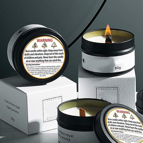 500 قطعة من ملصقات تحذير الشموع 2 انش، ملصقات تحذير للشموع مقاومة للماء، ملصقات امان للشموع، مطبوعة بوضوح، سهلة القراءة، لصق بإحكام، لا تسقط in Kuwait